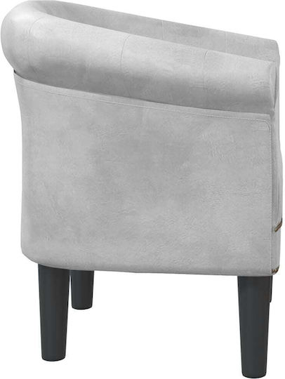 Sessel aus Kunstleder Silver 46.5x45x68cm