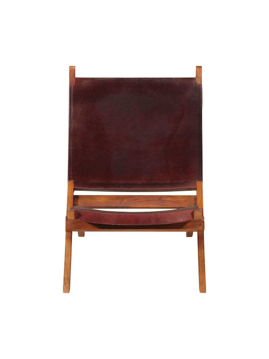 Armchair from Genuine Leather Dark Brown 55x67x79cm