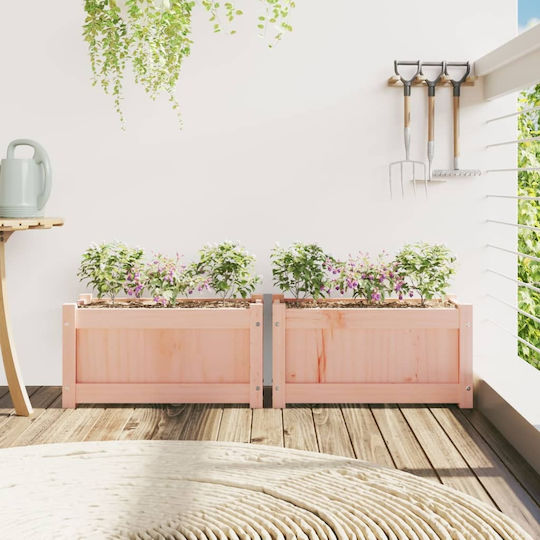 vidaXL Set 2 Planters Wooden Brown