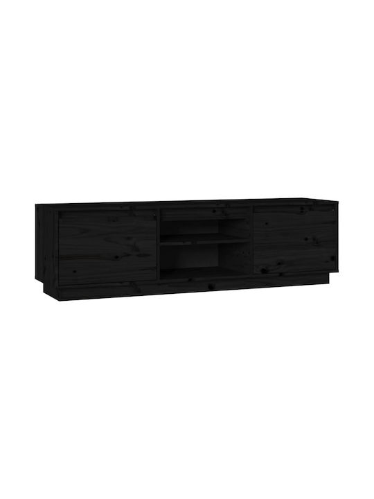 TV-Möbel aus Massivholz Black L140xB35xH40cm