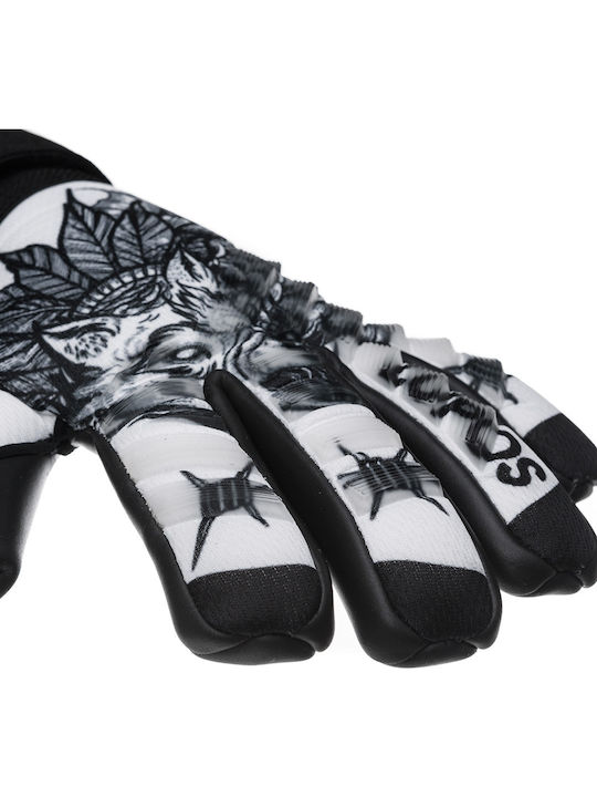 Lupos Tattoo Mănuși de Portar — Latex German Giga Grip — Croială Negativă — Albe Negre
