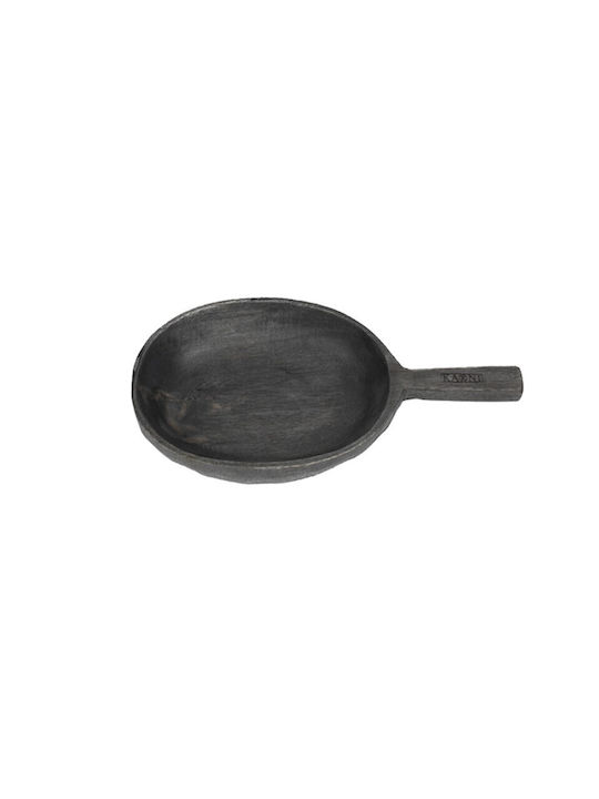 Nakaro Wood Serving Bowl Round Wooden Gray with Diameter 38cm