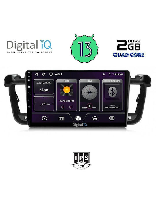 Digital IQ Ηχοσύστημα Αυτοκινήτου για Peugeot 508 2010-2016 (Bluetooth/USB/AUX/WiFi/GPS/Android-Auto) με Οθόνη Αφής 9"