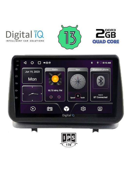 Digital IQ Car-Audiosystem für Renault Clio 2005-2011 (Bluetooth/USB/AUX/WiFi/GPS/Android-Auto) mit Touchscreen 9"