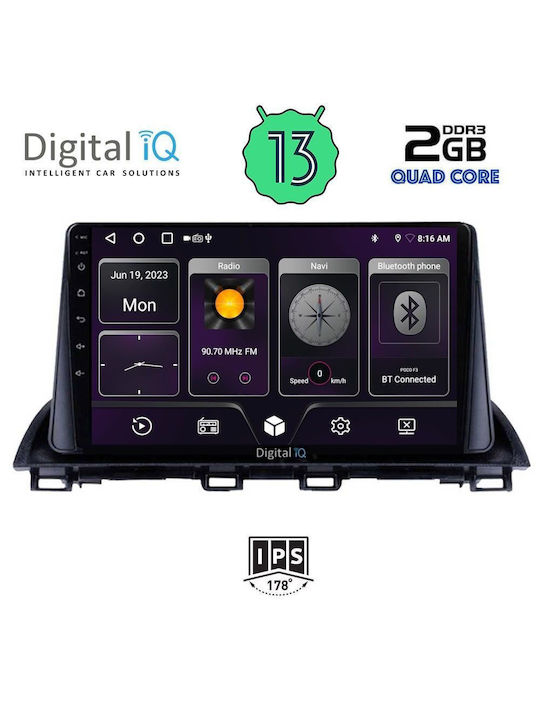 Digital IQ Car Audio System for Mazda 3 2014> (Bluetooth/USB/AUX/WiFi/GPS/Android-Auto) with Touch Screen 9"