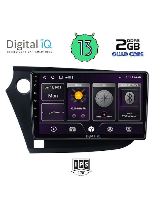 Digital IQ Car Audio System for Honda Insight 2009-2014 (Bluetooth/USB/AUX/WiFi/GPS/Android-Auto) with Touch Screen 9"