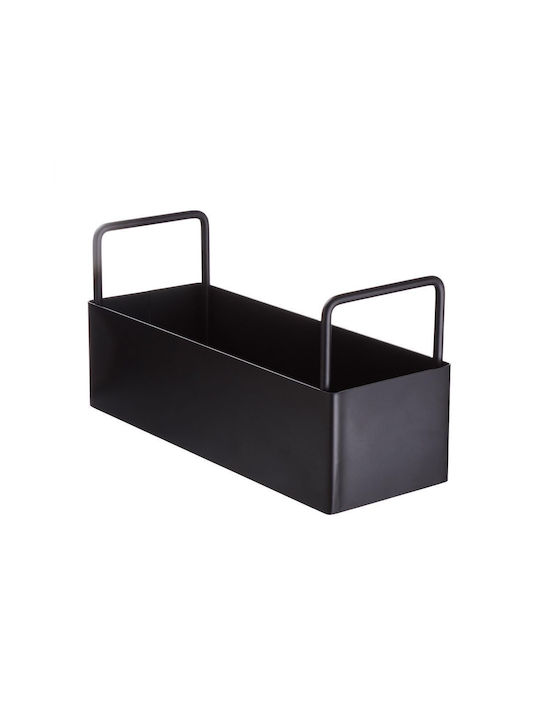 Butlers Sideline Box General Use with Lid Metallic Black 9x25cm