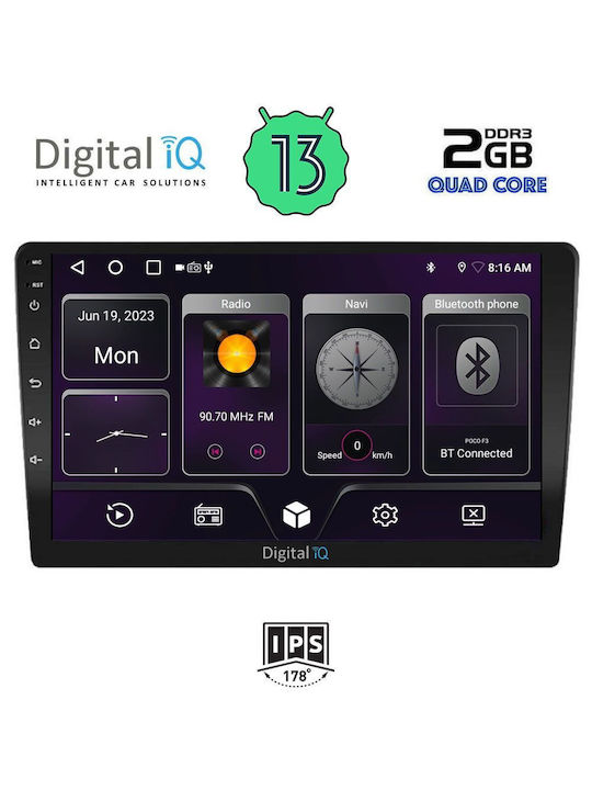 Digital IQ Ηχοσύστημα Αυτοκινήτου 2DIN (Bluetooth/USB/WiFi/GPS) με Οθόνη Αφής 9"