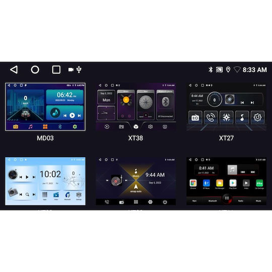 Digital IQ Ηχοσύστημα Αυτοκινήτου (Bluetooth/USB/WiFi/GPS/Apple-Carplay/Android-Auto) με Οθόνη Αφής 9"