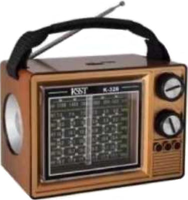 K326 Retro Portable Radio Rechargeable with Bluetooth and USB Brown