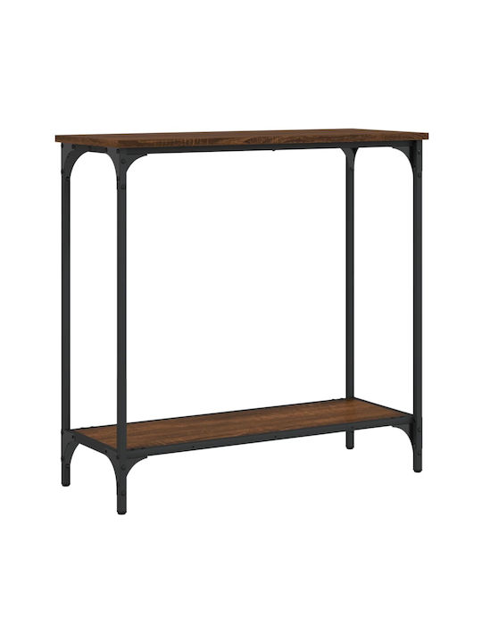 Console Table Wood & Metal Brown Oak L75xW30.5xH75cm