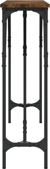 Console Table Wood & Metal Smoky Oak L140xW23xH75cm