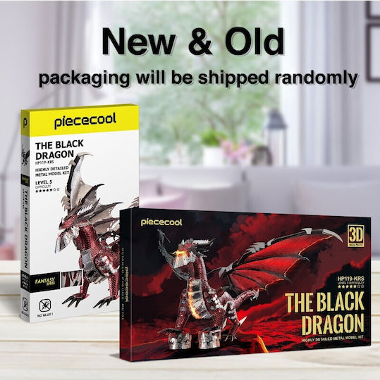 Piececool Παιχνίδι Κατασκευών Μεταλλικό Dragonul Negru