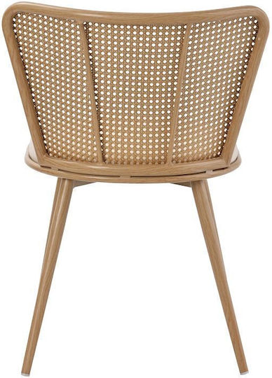 Daniele Dining Room Metallic Chair Beige 46.5x57.5x77.5cm