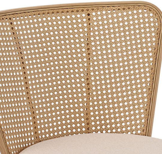Daniele Dining Room Metallic Chair Beige 46.5x57.5x77.5cm