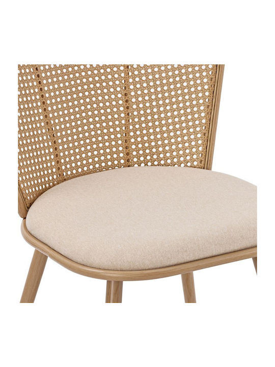 Daniele Dining Room Metallic Chair Beige 46.5x57.5x77.5cm