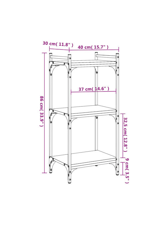 Bibliotecă Maro Stejar 40x30x86 cm