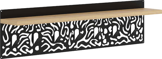 Megapap Wall Hanger Novo Metal 7 Hooks Black 80x20x12.2cm