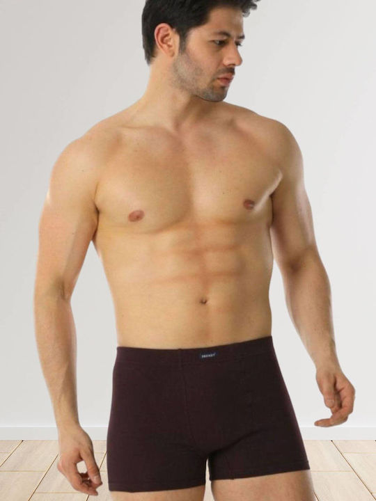 Trendy Men's Boxer Burgundy with Patterns