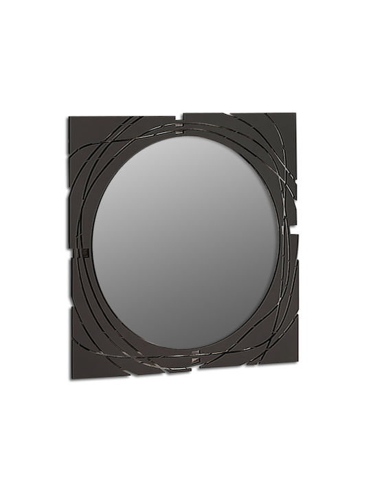 Megapap Wall Mirror with Black Metallic Frame 55.6x55.6cm 1pcs