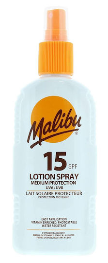 Malibu Слънцезащитен Лосион За Тяло SPF15 В Спрей 200мл