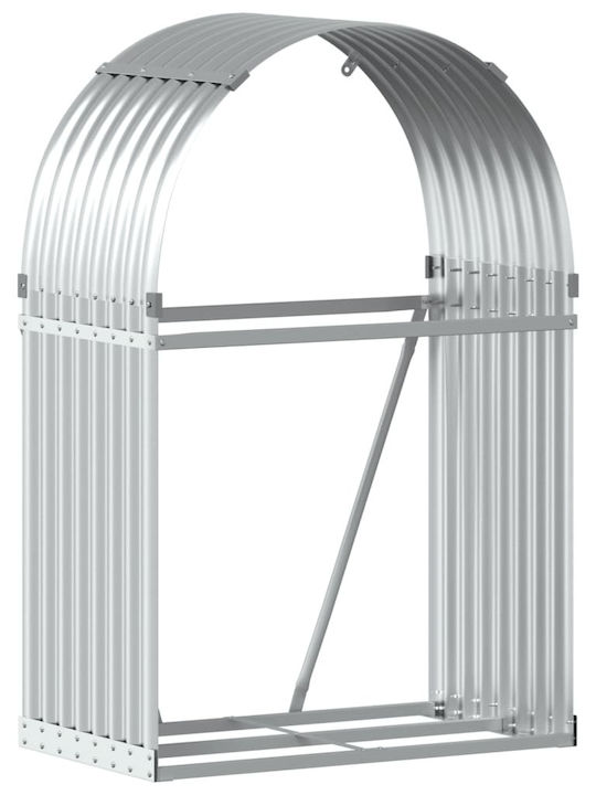 vidaXL Μεταλλικό Ράφι Αποθήκευσης Ξύλων 80x45x120cm Ασημί