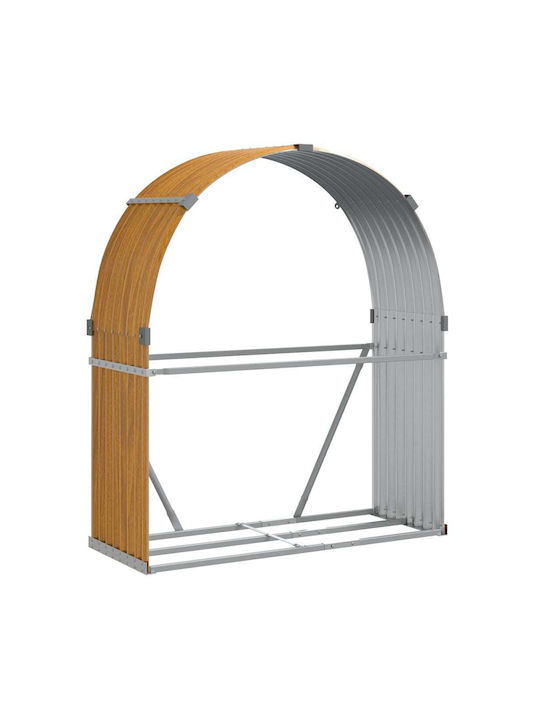 vidaXL Μεταλλικό Ράφι Αποθήκευσης Ξύλων 120x45x140cm Καφέ