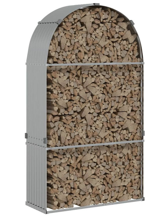 vidaXL Metalic Raft Depozitare lemne 120x45x210cm Argintiu