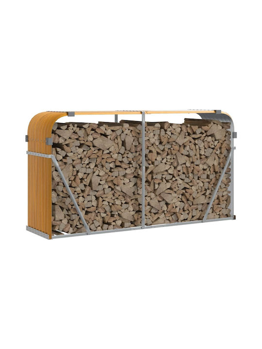 vidaXL Μεταλλικό Ράφι Αποθήκευσης Ξύλων 180x45x100cm Καφέ