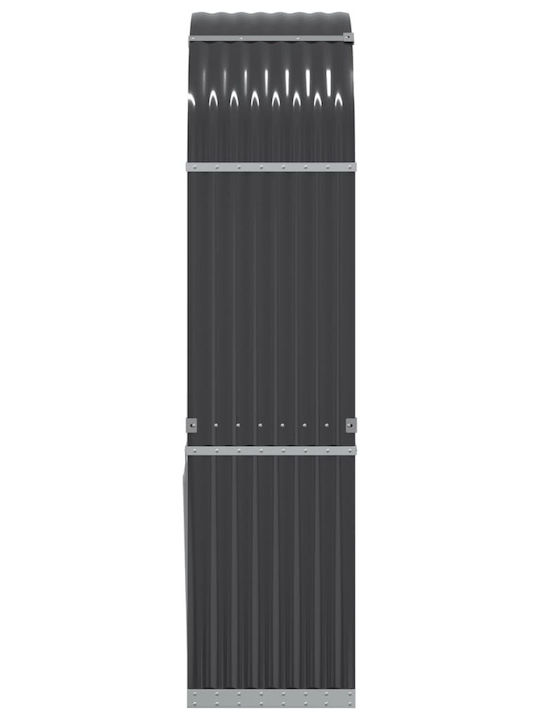 vidaXL Μεταλλικό Ράφι Αποθήκευσης Ξύλων 80x45x190cm Γκρι
