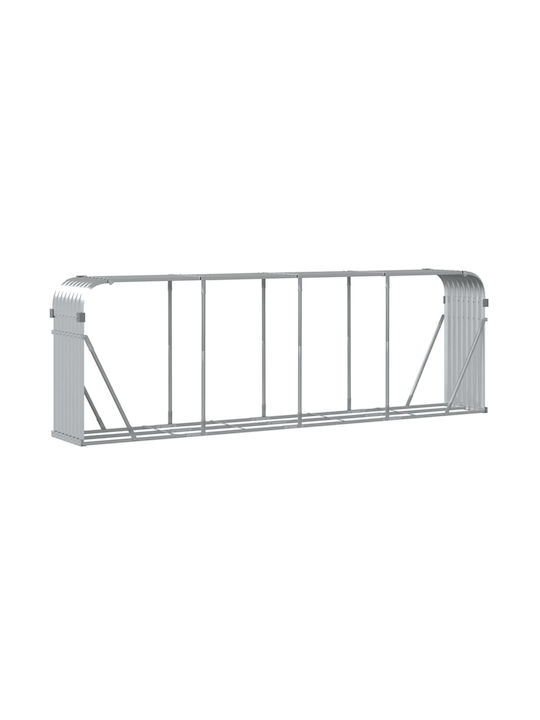 vidaXL Μεταλλικό Ράφι Αποθήκευσης Ξύλων 300x45x100cm Ασημί