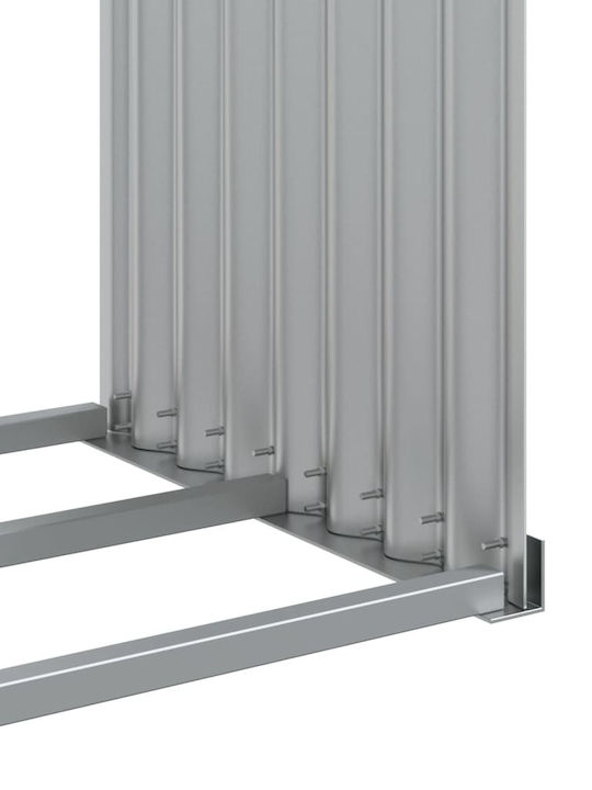vidaXL Metalic Raft Depozitare lemne 120x45x210cm Argintiu