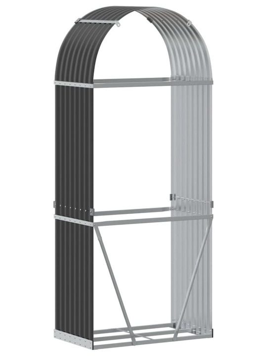 vidaXL Μεταλλικό Ράφι Αποθήκευσης Ξύλων 80x45x190cm Γκρι