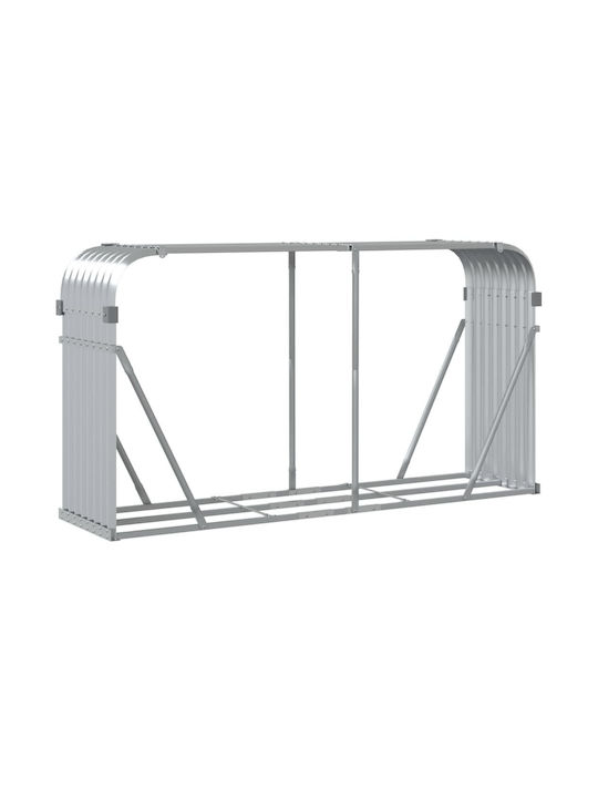 vidaXL Μεταλλικό Ράφι Αποθήκευσης Ξύλων 180x45x100cm Ασημί