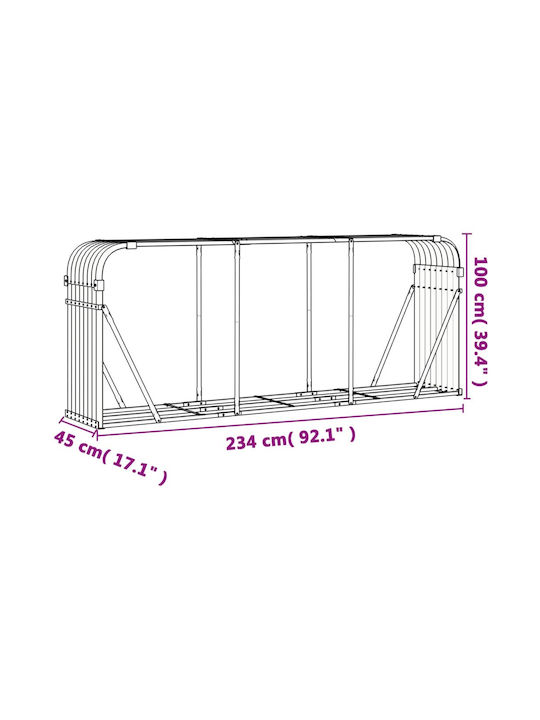 vidaXL Metallisch Regal Holzlagerung 234x45x100cm