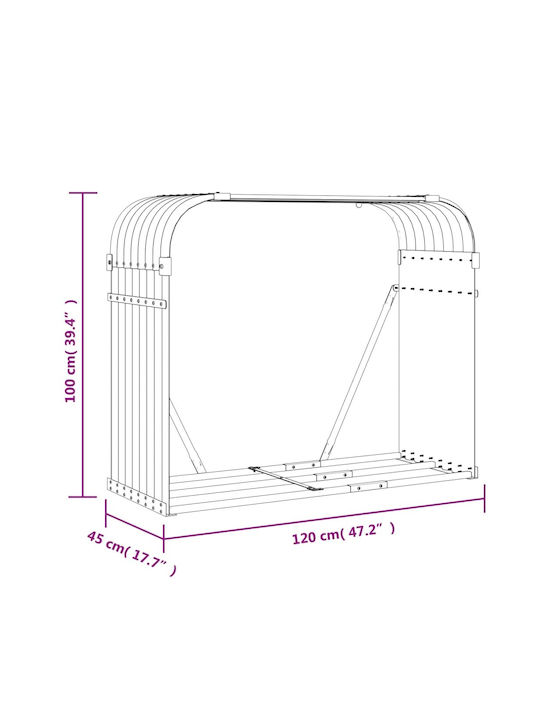 vidaXL Μεταλλικό Ράφι Αποθήκευσης Ξύλων 120x45x100cm Πράσινο