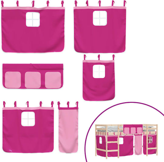 Kinderbett Hochbett Einzeln Rosa für Matratze 80x200cm