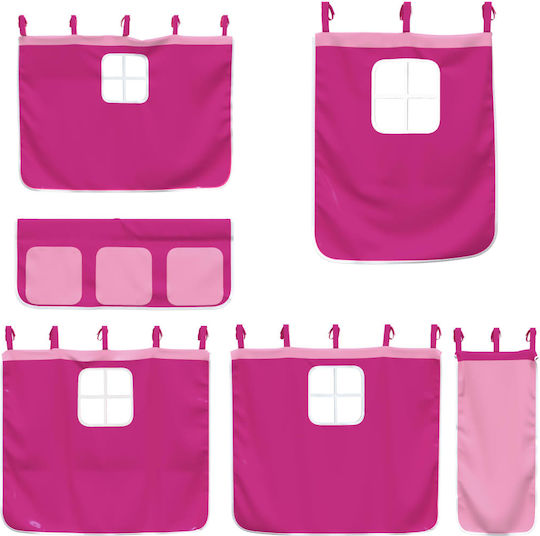 Kinderbett Hochbett Einzeln Rosa für Matratze 80x200cm