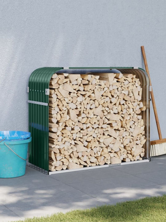 vidaXL Μεταλλικό Ράφι Αποθήκευσης Ξύλων 120x45x100cm Πράσινο