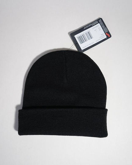 Beanie Unisex Σκούφος με Rib Πλέξη σε Μαύρο χρώμα