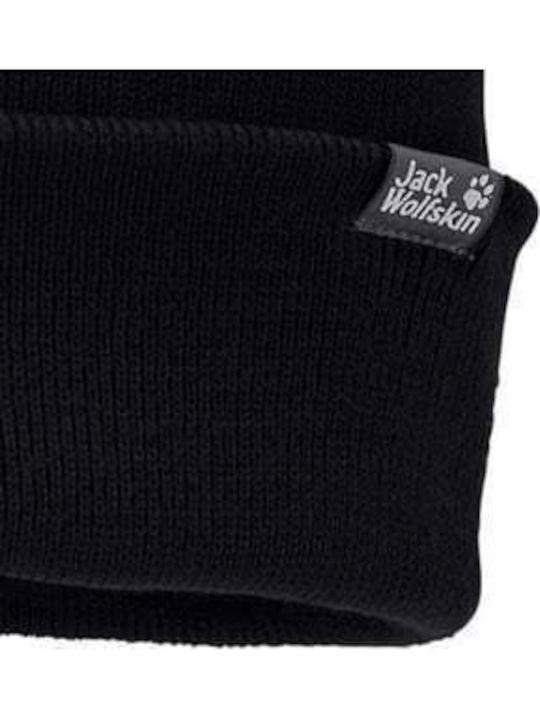 Beanie Unisex Σκούφος με Rib Πλέξη σε Μαύρο χρώμα