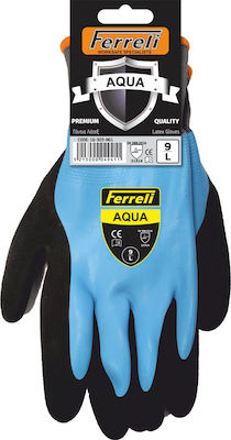 Ferreli Waterproof Gloves for Work Turquoise Latex 1pcs