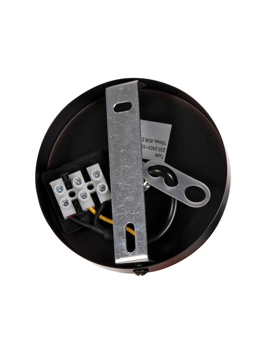 HomeMarkt Pendant Light Black Bell with Socket E27 29x29x121cm
