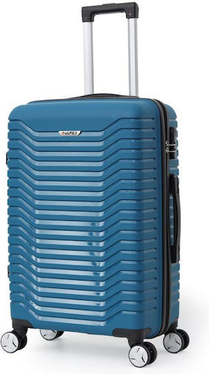 Amber Travel Suitcases Hard Blue with 4 Wheels Set of 3pcs