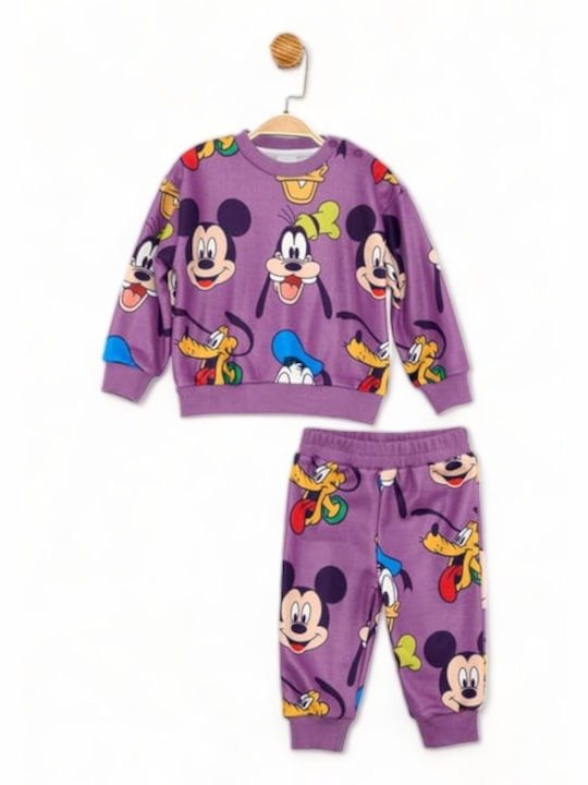 Disney Copilăresc Set de pantaloni de trening dark purple 2buc