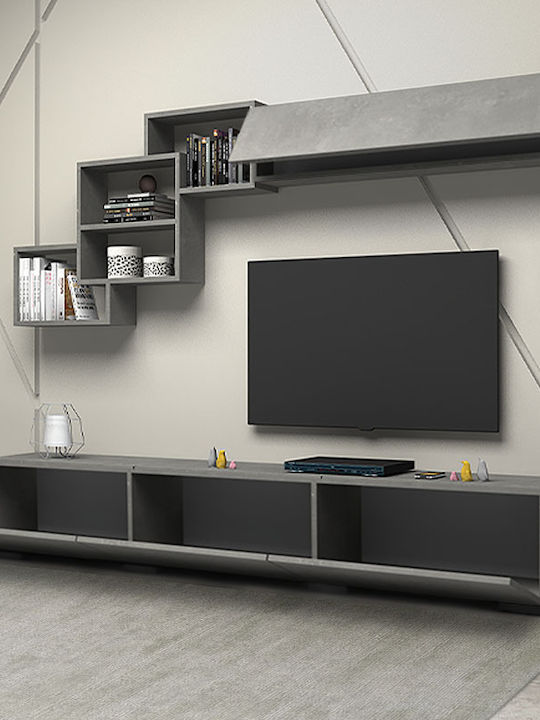 Wohnzimmer TV-Einheit Free Grey / Charcoal L210xB35xH38cm