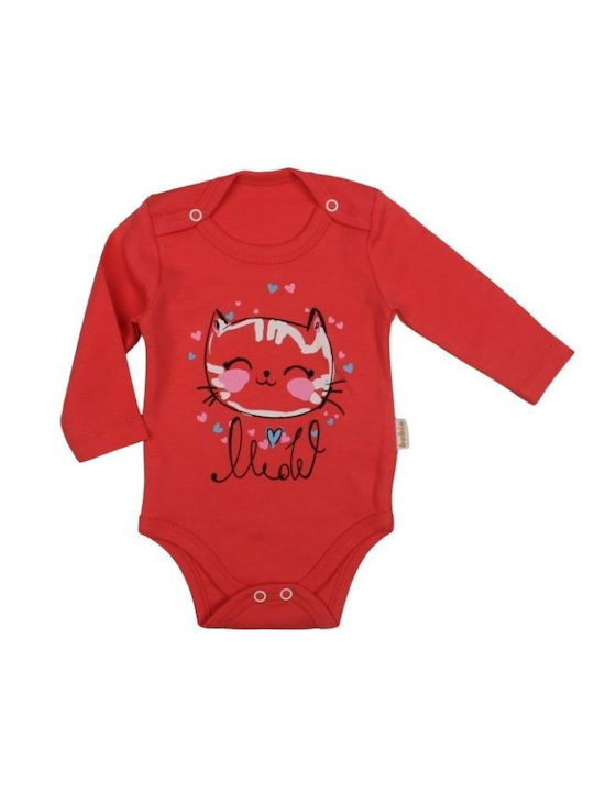 beBio Baby Bodysuit Set Long-Sleeved with Pants RED