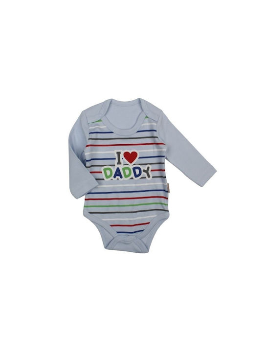 beBio Baby Bodysuit Set Long-Sleeved with Pants Blue