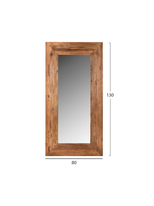 HomeMarkt Yorkshire Wall Mirror Full Length with Brown Wooden Frame 130x80cm 1pcs