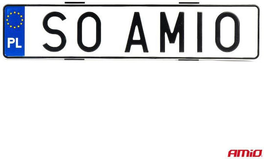 AMiO Kfz-Kennzeichenrahmen Kunststoff Schwarz 2Stück